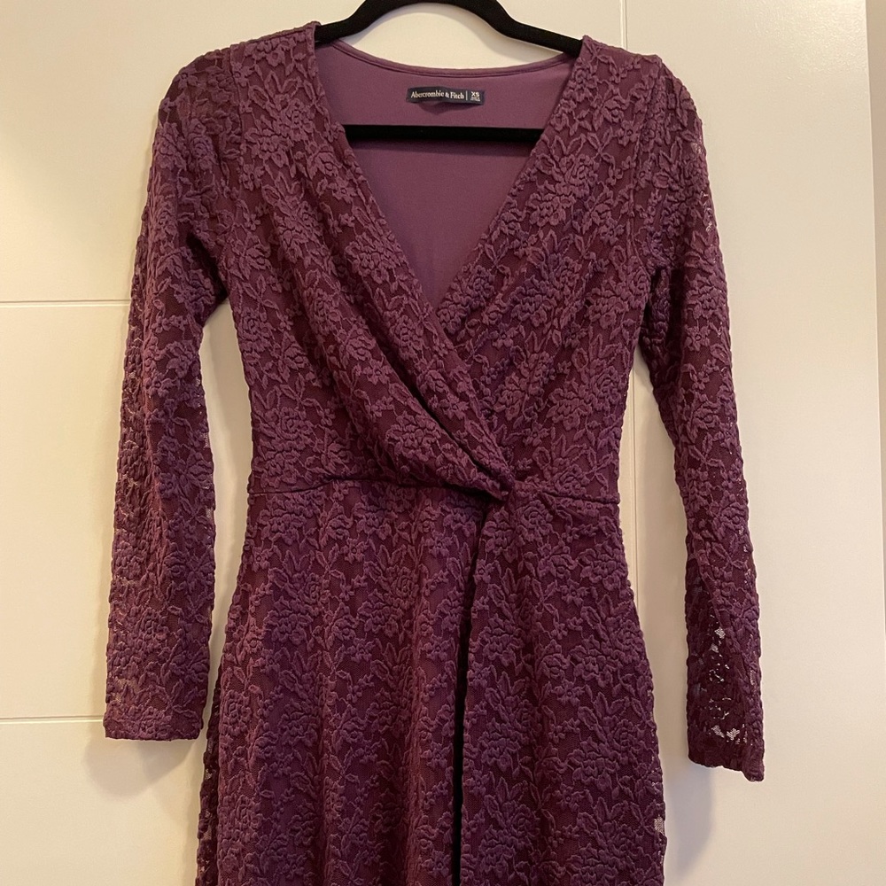 Abercrombie & Fitch Burgundy Lace overlay Dress